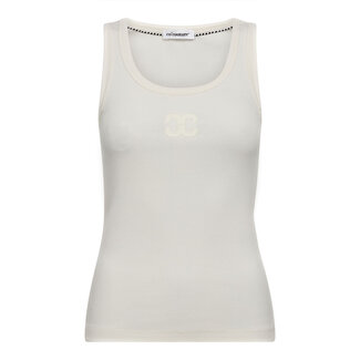 CO'COUTURE Granny Rib Solid Emb Tank White