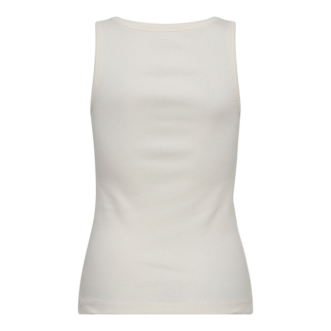 CO'COUTURE Granny Rib Solid Emb Tank White
