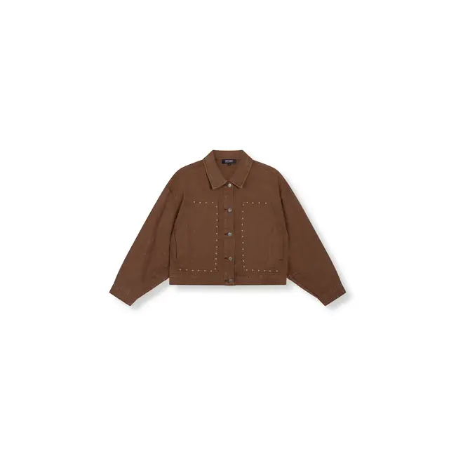 REFINED DEPARTMENT Studded Jeans Jacket Honni Brown