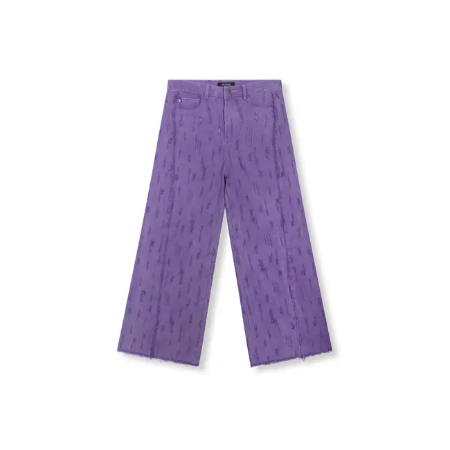 REFINED DEPARTMENT High Waist Damaged Denim Pants Dain