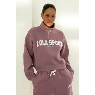 THE LOLA CLUB Jayla Half Zip Sweater Mauve