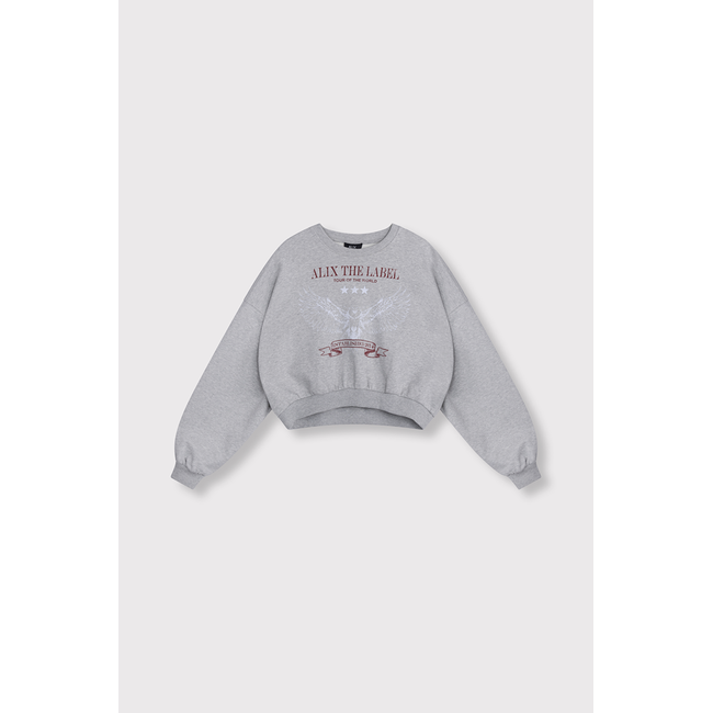 ALIX THE LABEL Knitted Eagle Sweater grey