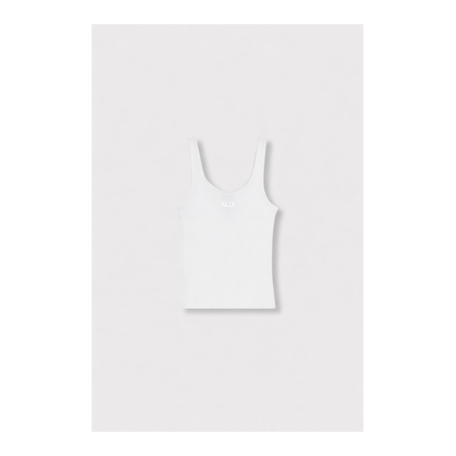 ALIX THE LABEL Knitted Rib Tanktop Soft White