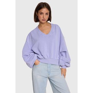 ALIX THE LABEL Knitted Cutseam Sweater Lilac