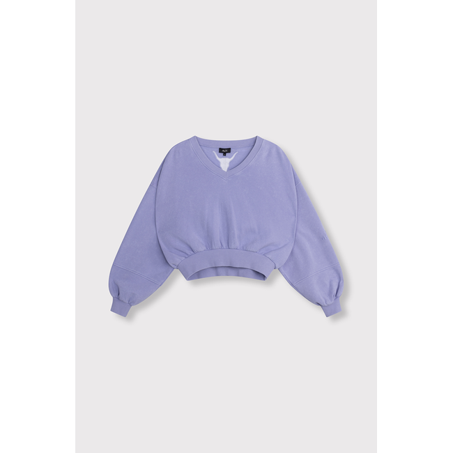 ALIX THE LABEL Knitted Cutseam Sweater Lilac