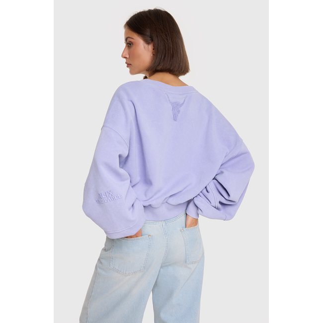 ALIX THE LABEL Knitted Cutseam Sweater Lilac
