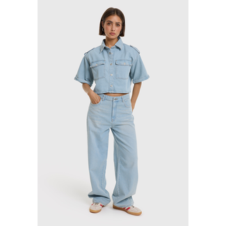 ALIX THE LABEL Woven Flowy Denim Pants