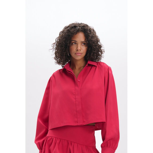 REFINED DEPARTMENT Cropped Blouse Myra Raspberry