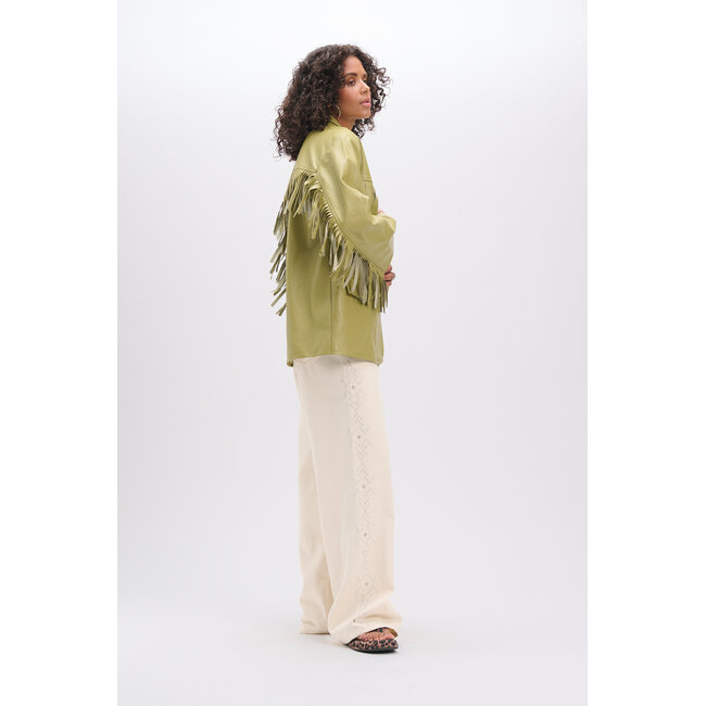 REFINED DEPARTMENT Studs Denim Pants Payton Creamy White