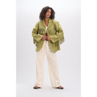 REFINED DEPARTMENT Fringe Jacket Tori Matcha