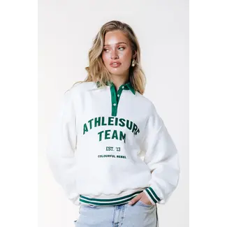COLOURFUL REBEL Polo Athletic Team Sweat Off White