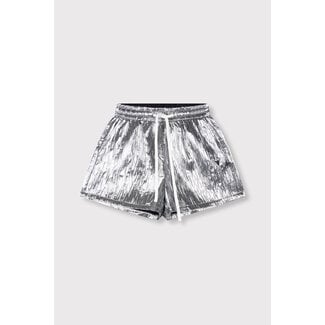 ALIX THE LABEL Silver Crinkle Shorts Silver