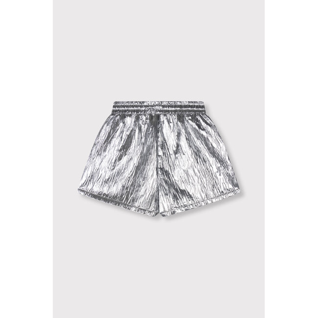 ALIX THE LABEL Silver Crinkle Shorts Silver