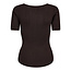 CO'COUTURE Claire Rib Tee Dark Brown