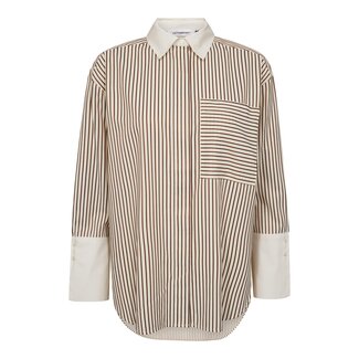 CO'COUTURE Avara Stripe Shirt  Bone