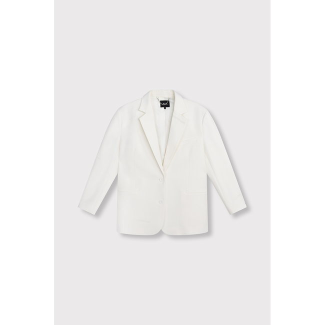 ALIX THE LABEL Woven Flowy Oversized Blazer Cream