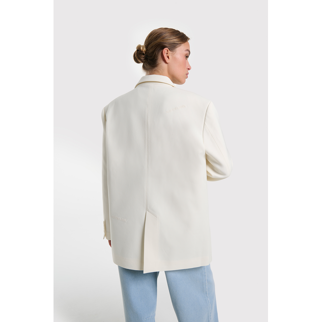 ALIX THE LABEL Woven Flowy Oversized Blazer Cream