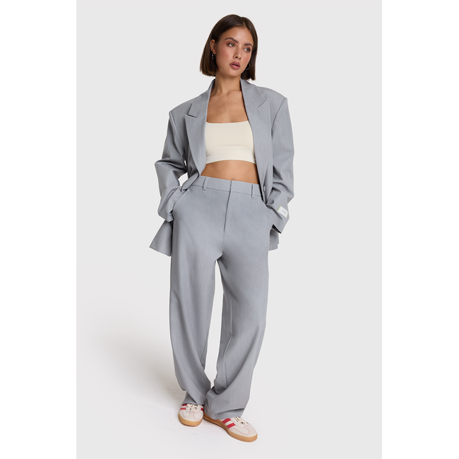 ALIX THE LABEL Woven Clean Mix Blazer Grey Melange