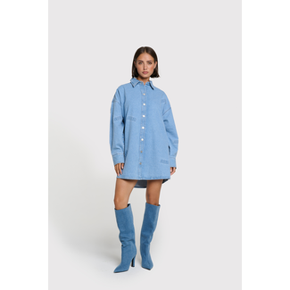 ALIX THE LABEL Alix Denim Blouse Light Blue