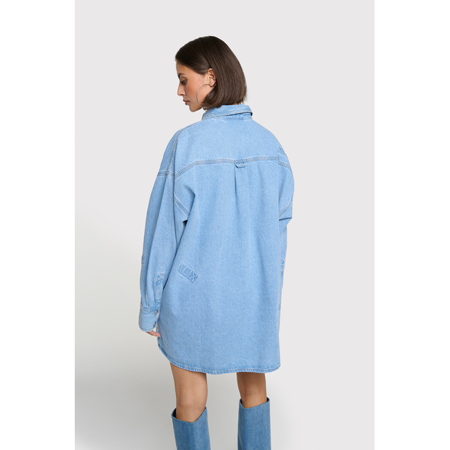 ALIX THE LABEL Alix Denim Blouse Light Blue
