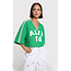 ALIX THE LABEL Cropped Baseball Shirt Bright Green