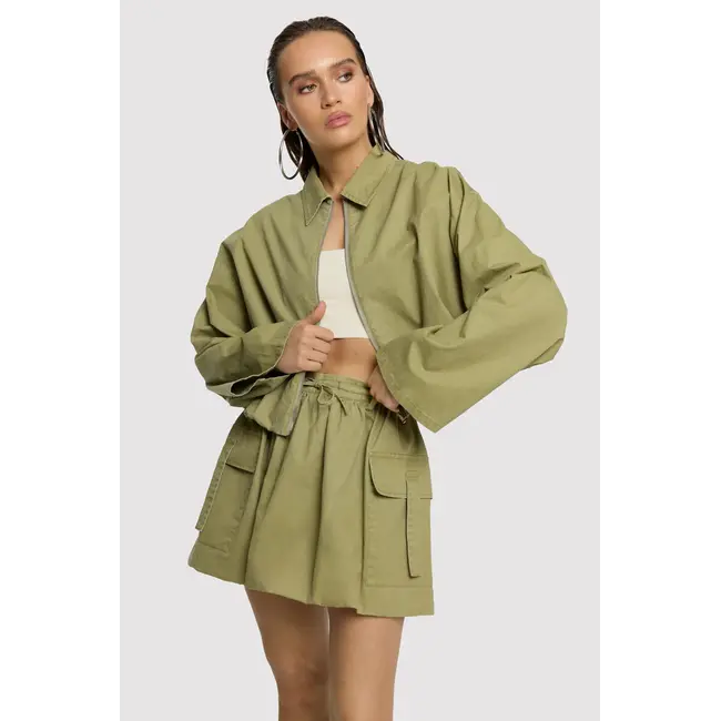 REFINED DEPARTMENT Cropped Balloon Jacket Aley Army
