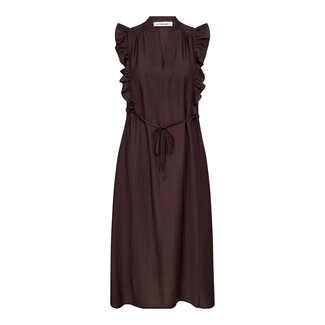 CO'COUTURE Hera Frill Crop V Dress Dark Brown