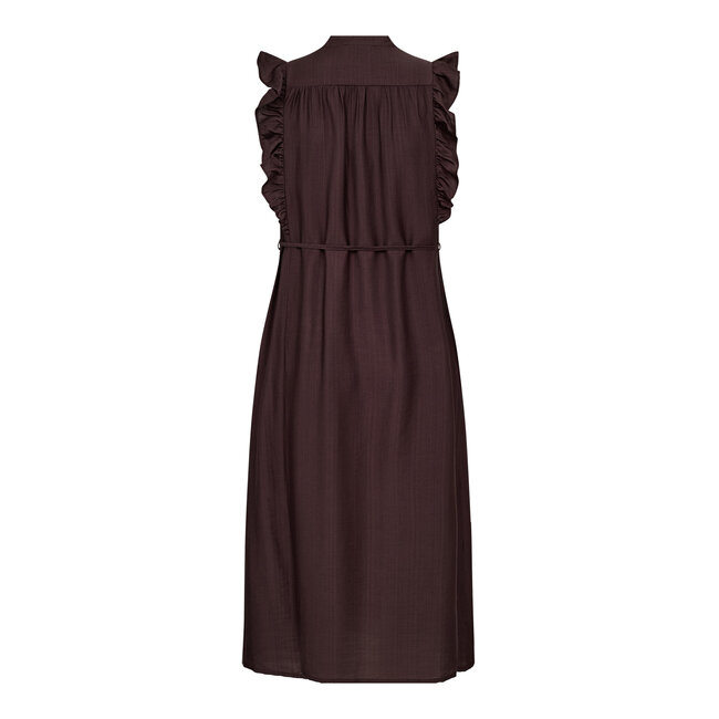 CO'COUTURE Hera Frill Crop V Dress Dark Brown