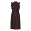 CO'COUTURE Hera Frill Crop V Dress Dark Brown