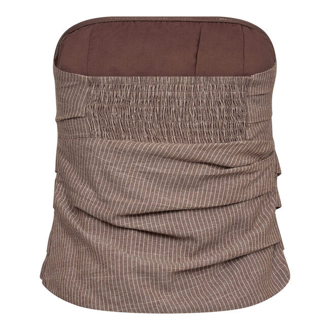 CO'COUTURE Jiho Stripe Tube Top Brown