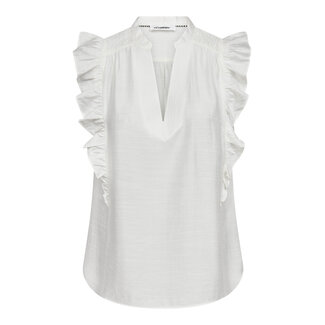 CO'COUTURE Hera Frill V Top White