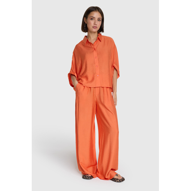 ALIX THE LABEL Woven Irregular Oversized Blouse Soft Orange
