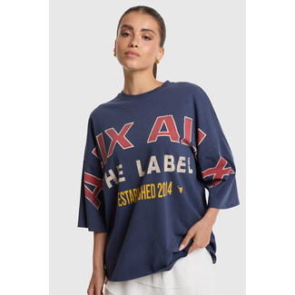 ALIX THE LABEL Knitted Big Alix Shirt Navy