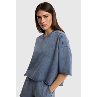 ALIX THE LABEL Cut Seam Sweat Shirt Navy