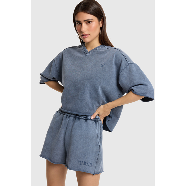 ALIX THE LABEL Cut Seam Sweat Shirt Navy