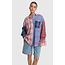 ALIX THE LABEL Woven Check Mix Blouse
