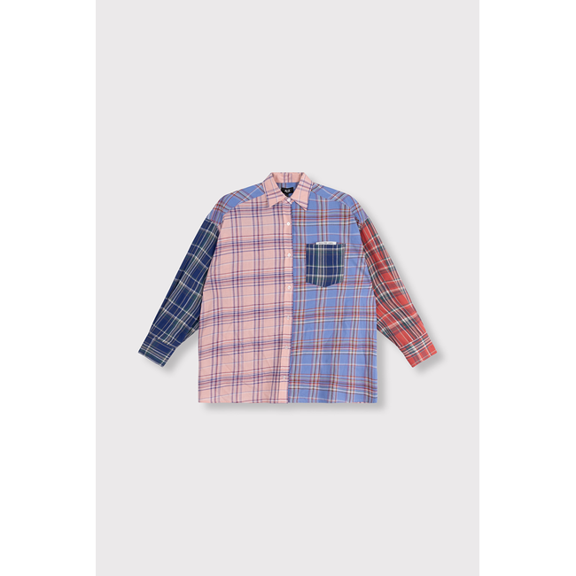 ALIX THE LABEL Woven Check Mix Blouse