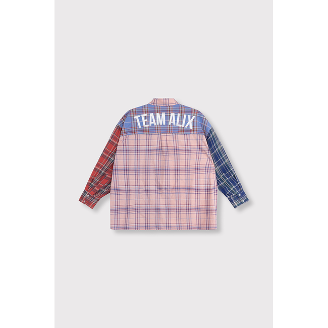 ALIX THE LABEL Woven Check Mix Blouse
