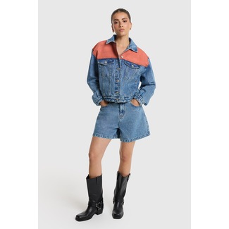 ALIX THE LABEL Bermuda Denim Shorts Denim Blue