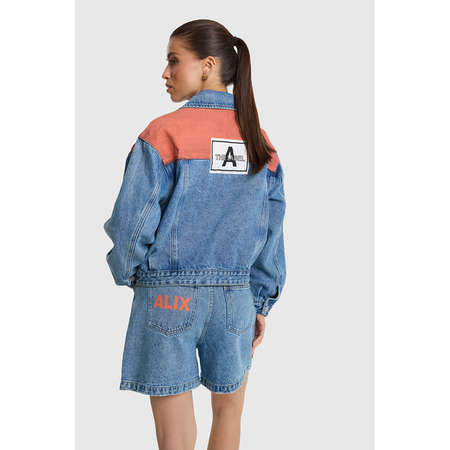 ALIX THE LABEL Bermuda Denim Shorts Denim Blue