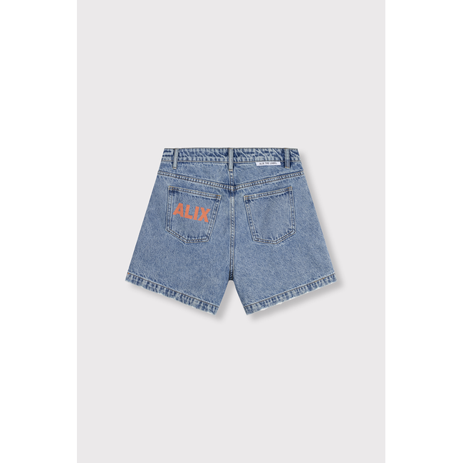 ALIX THE LABEL Bermuda Denim Shorts Denim Blue