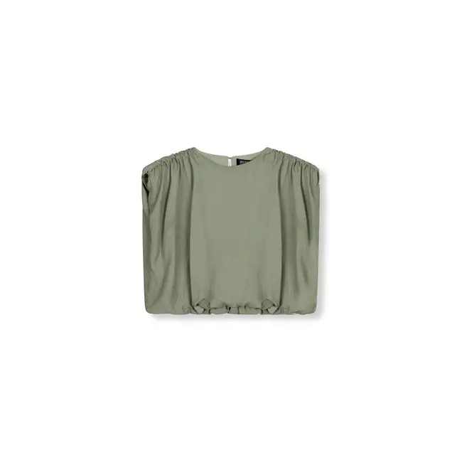 REFINED DEPARTMENT Flowy Croppped Blouse Liv Army