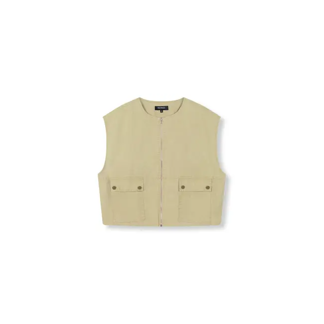 REFINED DEPARTMENT Sleeveless Cargo Gilet Noa Sand