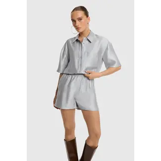 REFINED DEPARTMENT Woven Relaxed Shorts Mone Silver