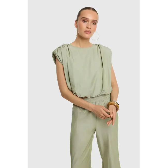 REFINED DEPARTMENT Flowy Wide Leg Pants Nova Army