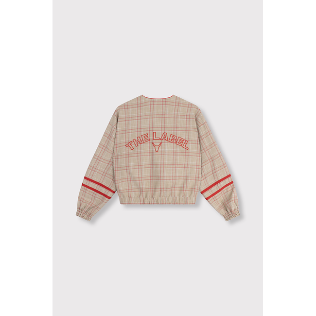 ALIX THE LABEL Woven Sporty Check Bomber Sand