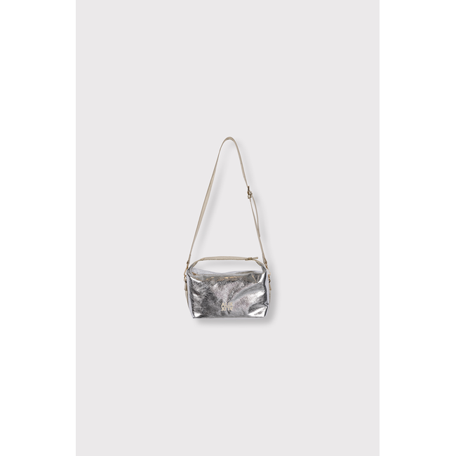 ALIX THE LABEL Ladies Woven Silver Bag