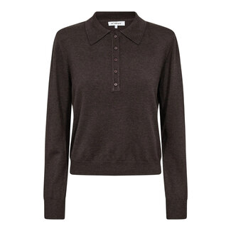 CO'COUTURE Cory Padded Polo Knit Dark Brown