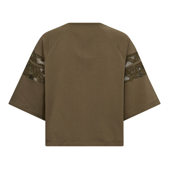 CO'COUTURE Ely Lace Tee Sweat Army