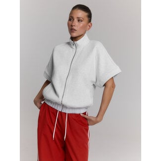REFINED DEPARTMENT Short Sleeve Cardigan Leona Grey Melange